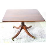 A Victorian style mahogany pedestal breakfast table, ...