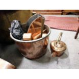 A copper copper, coal scuttle, other copper and metal ware.