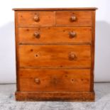 Victorian pine chest of drawers.