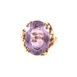 An amethyst dress ring,