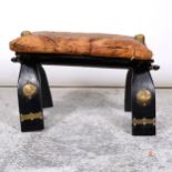 Hardwood camel stool, 1930s. 60cm.