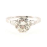 A diamond solitaire ring, approximate weight of diamond 2.60 carat.