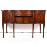 George II style mahogany serpentine sideboard.