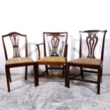 Three 19th Century and later dining chairs.