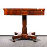 A William IV rosewood card table, ...