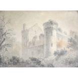 English school, early 19th Century, castle ruins, a pair