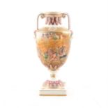 Naples porcelain campana shape vase,