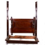 Victorian mahogany half tester bed,