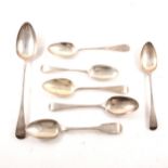 Seven Georgian and Victorian silver spoons