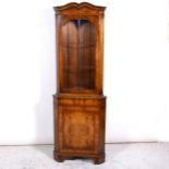 Walnut corner cupboard,