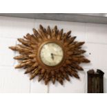 Smiths sunburst wall clock,