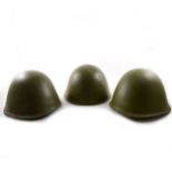 Three Russian Army Steel Helmets