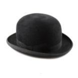 Vintage black bowler hat, 6-7/8,