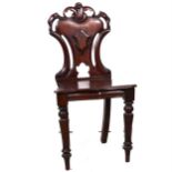 Victorian mahogany hall chair,