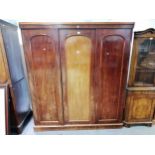 Victorian mahogany triple wardrobe,