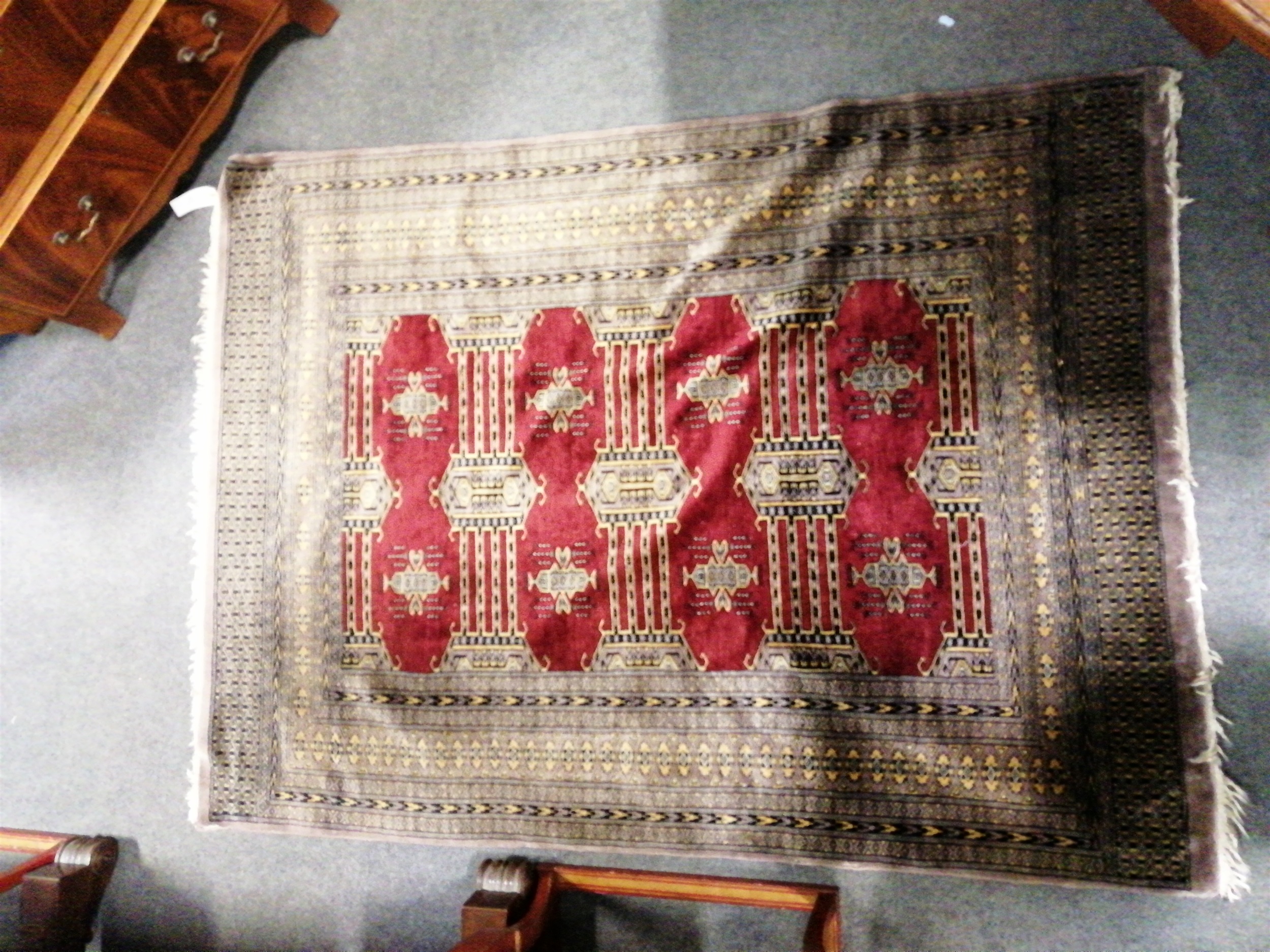 Persian pattern part sill rug,