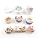 Collection of Limoges and other porcelain boxes,