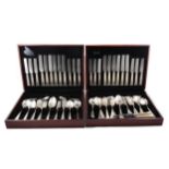 Two canteens of silver plated cutlery by Elkington & Co.