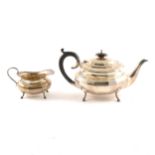 Silver teapot and millk jug,