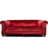 Victorian sofa, red upholstery.