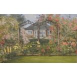 Albert H Findley, Summer Garden, with a rose trellis, ..