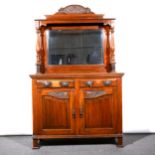 A Victorian stained walnut sideboard, ...