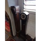 Two oak grandmother clocks, 1940s,