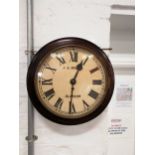 Scottish stained mahogany fusee wall clock