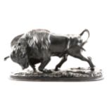 A Soviet cast and bronzed model of a bison,