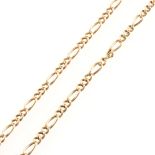 A 9 carat yellow gold necklace,