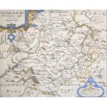 Eight maps, to include Robert Morden after John Stuart, "Norfolk", hand-coloured county map, 37 x