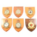 Forty-three wooden shields mostly Royal Air Force