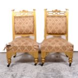 Pair of Edwardian nursing chairs,