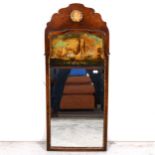 George II style walnut pier glass,