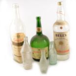 Collection of empty bottles,