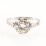 A diamond solitaire ring, approximate weight of major diamond 1.65 carat.