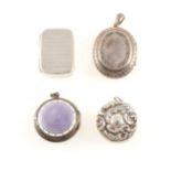 Four collectable silver boxes/locket.