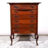 Mahogany six drawer music cabinet.