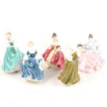 Ten Royal Doulton figurines