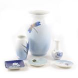 A collection or Royal Copenhagen porcelain.