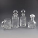 A quantity of cut crystal glassware, including Royal Brierley decanters