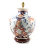 Chinese porcelain bottle-shape vase, converted to a lamp.