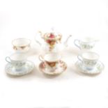 Two part tea services, including Royal Albert, Old Country Roses