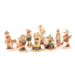 Collection of Hummel pottery figures,