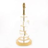 Contemporary perspex and gilt metal abstract table lamp.