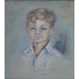Molly Forestier Walker, portrait of a boy, pastel