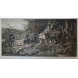 William Hole after Lucy Kemp Welch, Logging, signed engraving