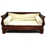 Modern mahogany settee,