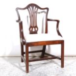 A George III mahogany elbow chair