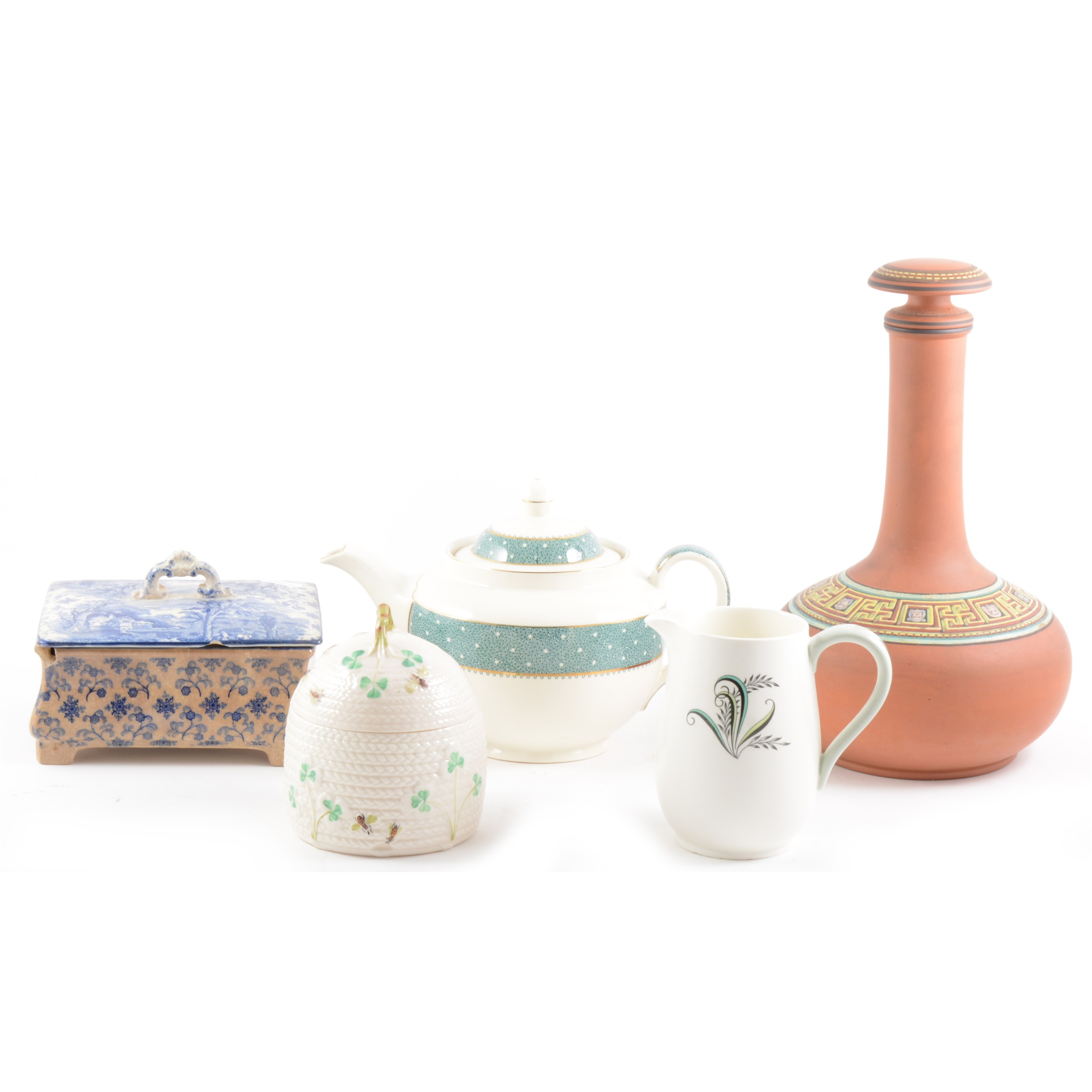 Wedgwood bone china teaset, Swallow pattern; and other teaware